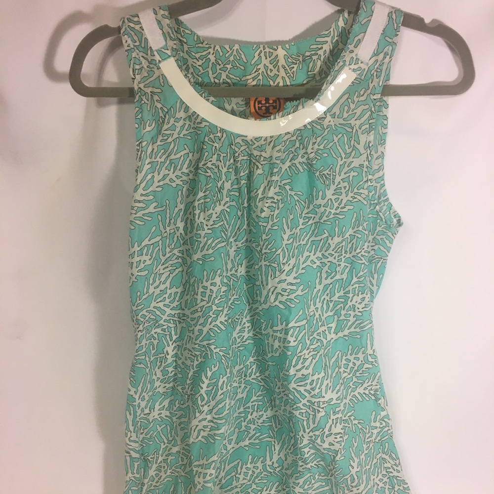 Tori Burch Coral Print Sleeveless Blouse